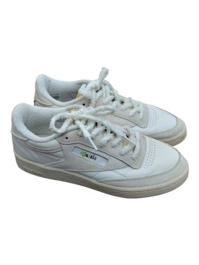 Danielle Guizio X Reebok Club C 85 Sneaker Women's Size 7.5 Fuzzy Laces Chalk